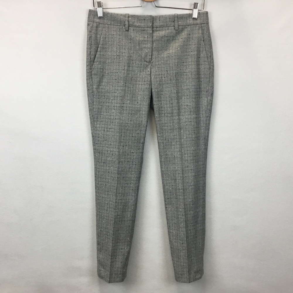 Theory Izelle Flannel Plaid Cropped Wool Pant Career Wear Academia Size 4 - Picture 1 of 10